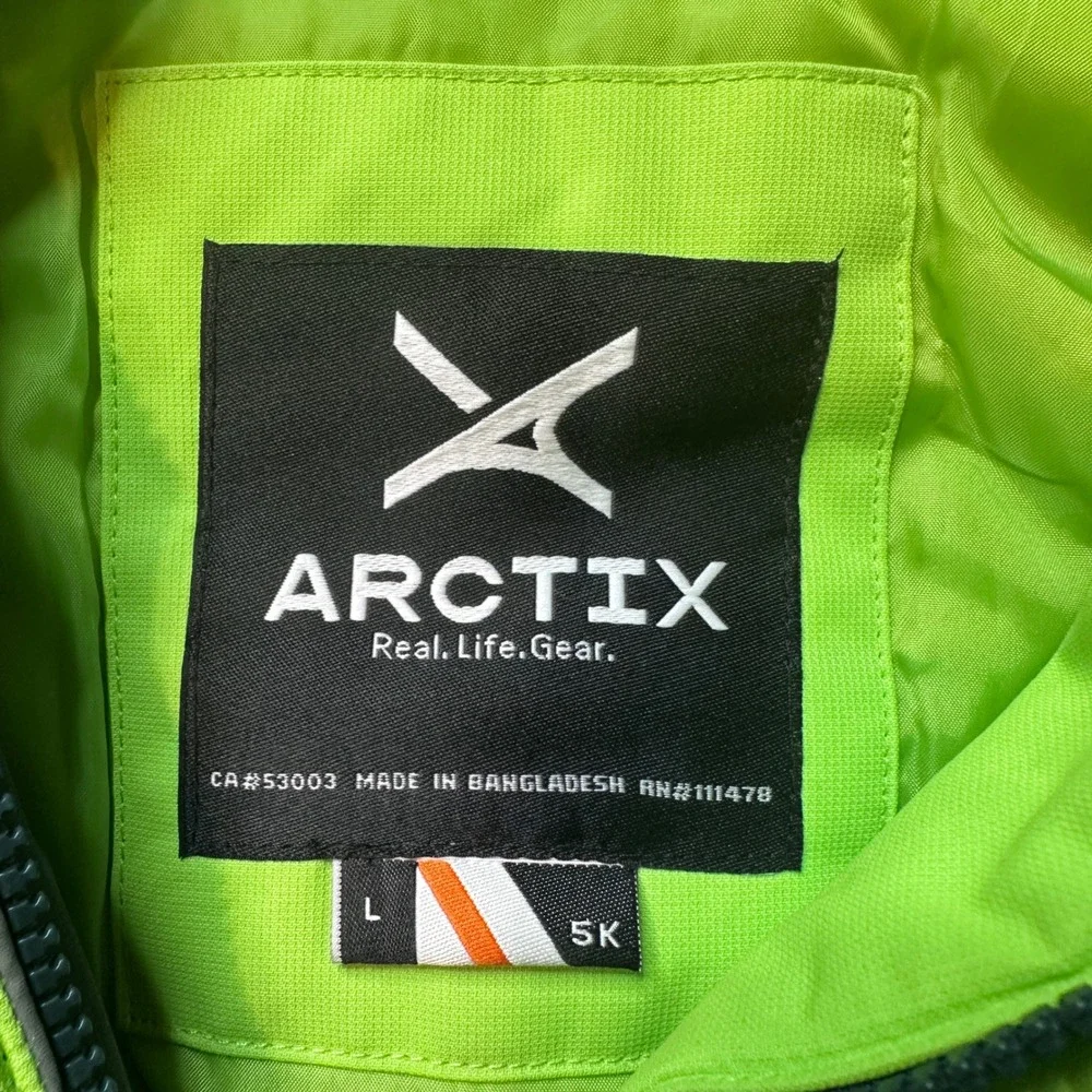 Arctix Winter Jacket Kids L Lime Green Grey 83896HRY Insulated Hooded‎ Ski Coat